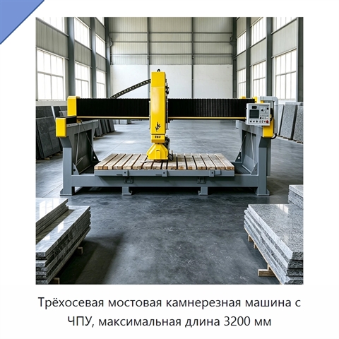 Трёхосевая мостовая камнерезная машина с ЧПУ, максимальная длина 3200 мм