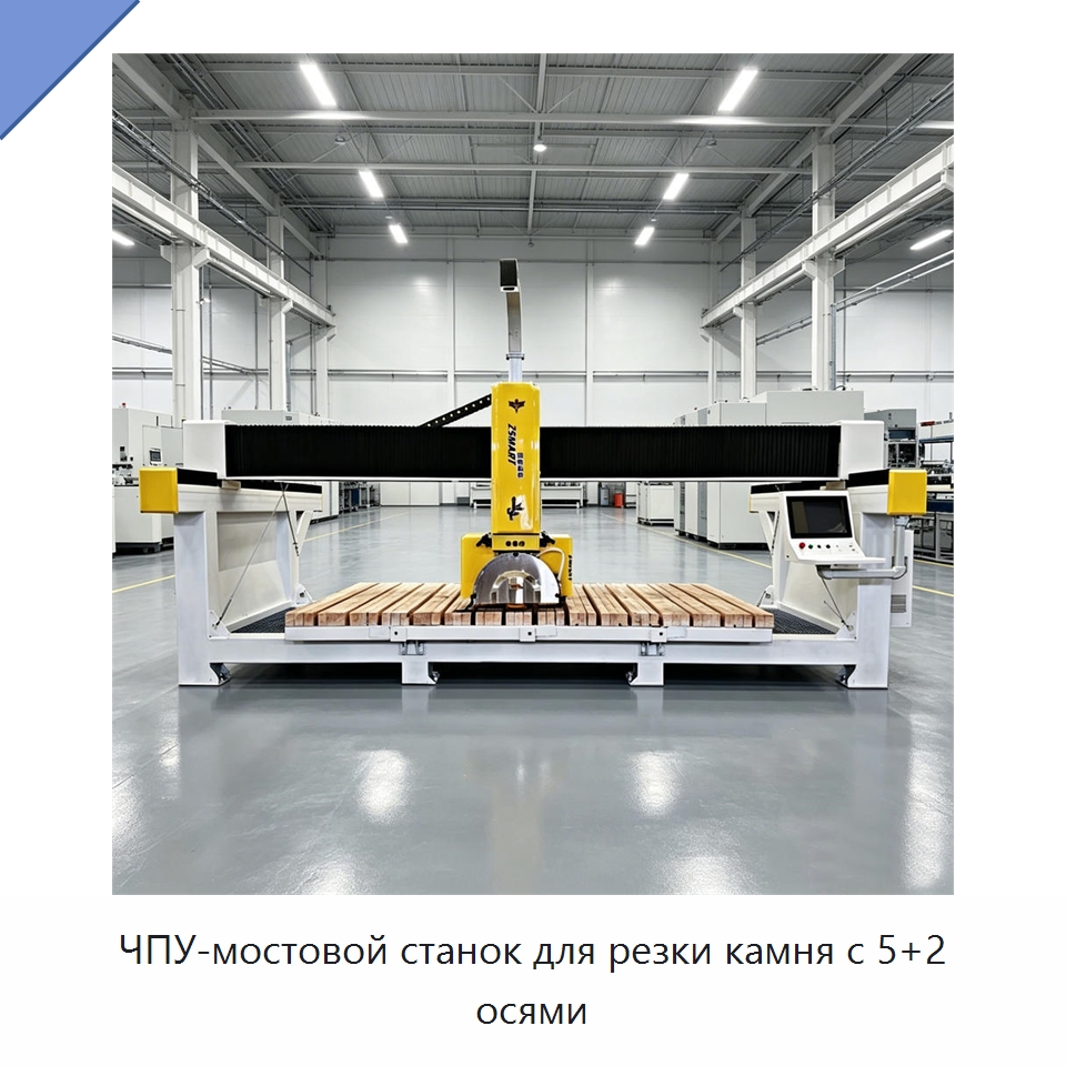 ЧПУ-мостовой станок для резки камня с 5+2 осями — Оборудование для обработки камня