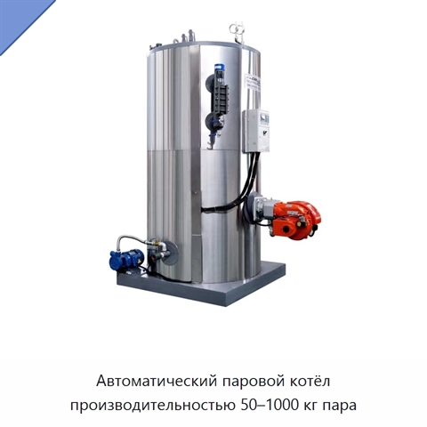 Автоматический паровой котёл производительностью 50–1000 кг пара