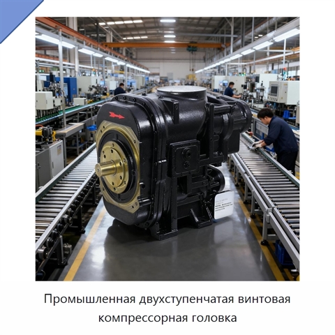 Промышленная двухступенчатая винтовая компрессорная головка