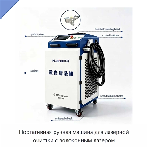 Портативная ручная машина для лазерной очистки с волоконным лазером