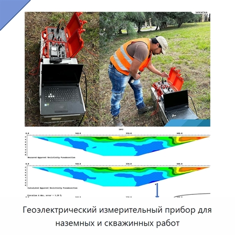 Геоэлектрический измерительный прибор для наземных и скважинных работ