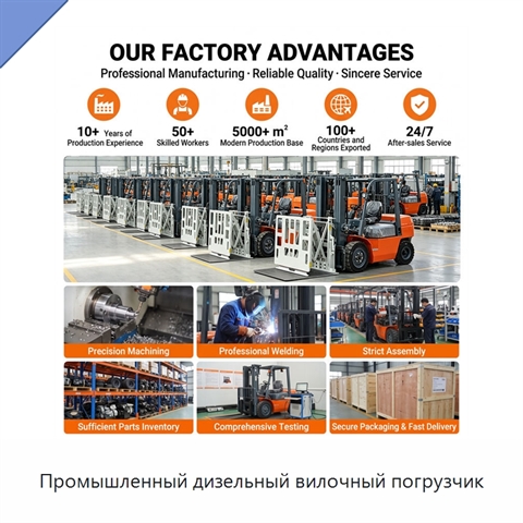 Промышленный дизельный вилочный погрузчик