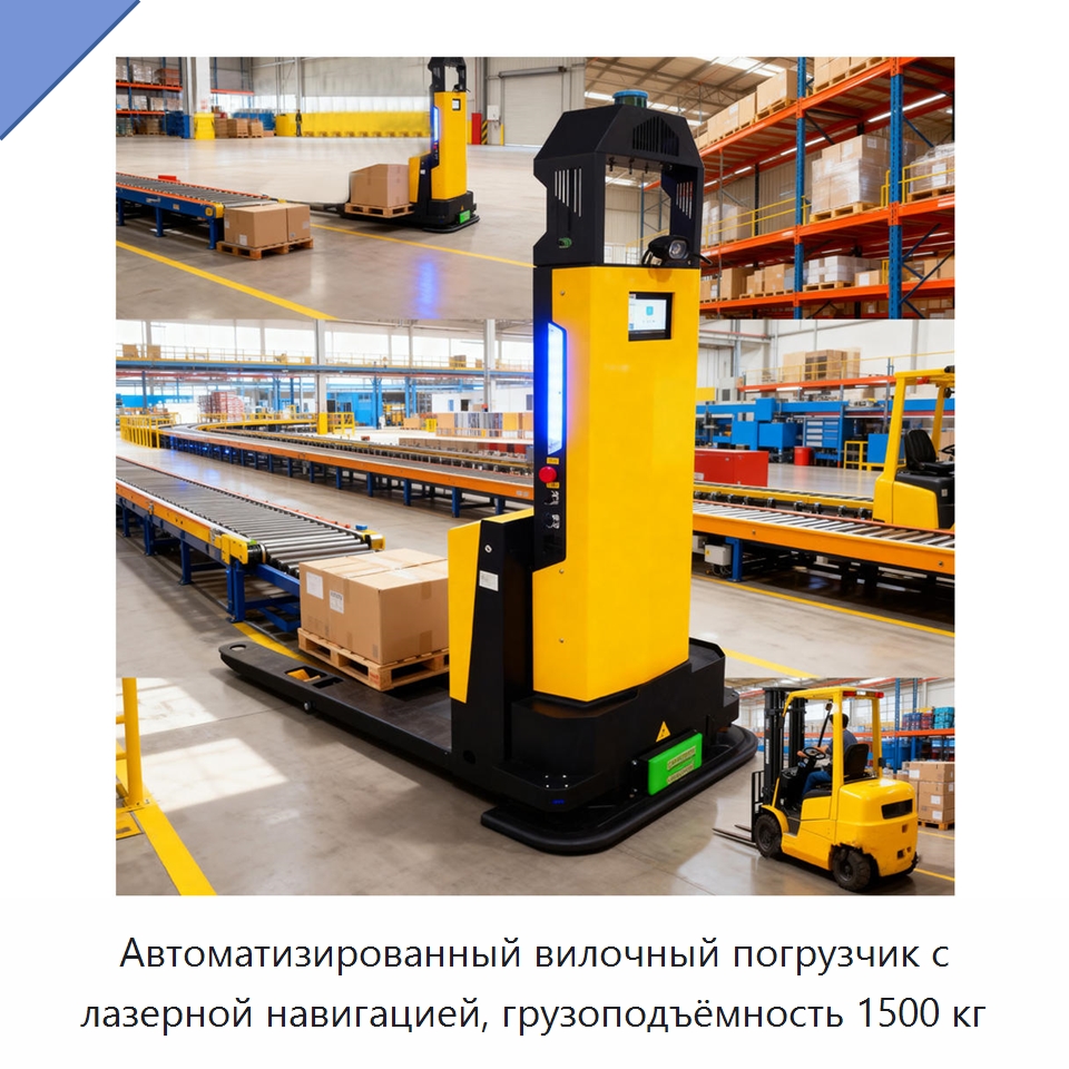 Автоматизированный вилочный погрузчик с лазерной навигацией, грузоподъёмность 1500 кг — Вилочные погрузчики