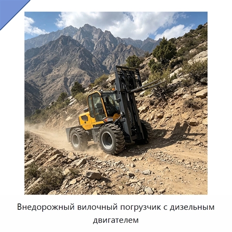 Внедорожный вилочный погрузчик с дизельным двигателем