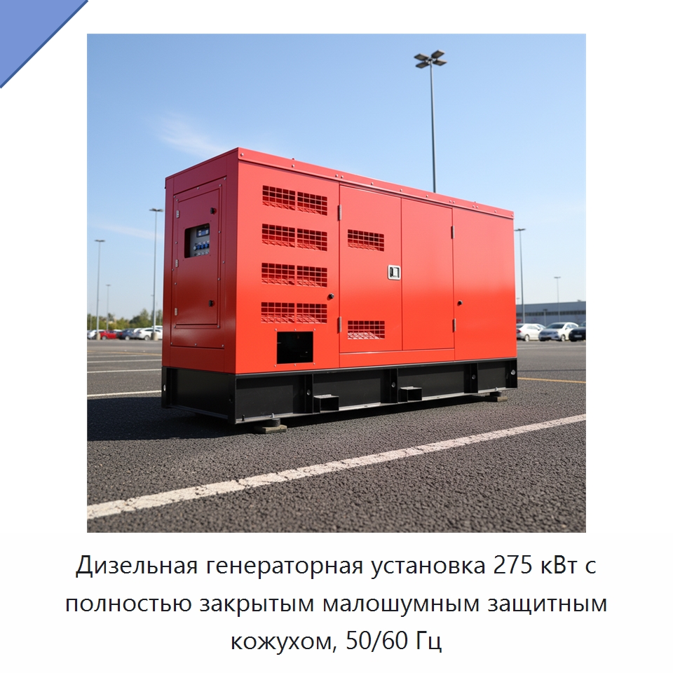 Дизельная генераторная установка 275 кВт с полностью закрытым малошумным защитным кожухом, 50/60 Гц — Дизельные генераторы