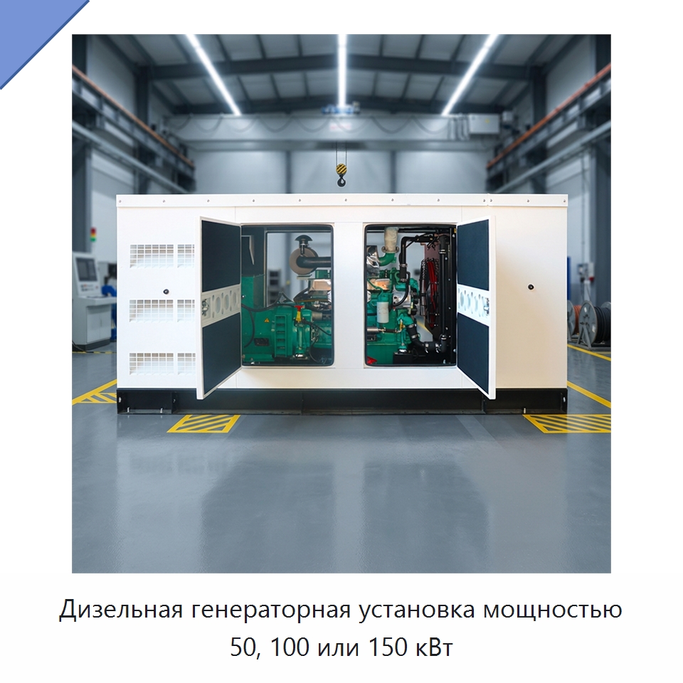 Дизельная генераторная установка мощностью 50, 100 или 150 кВт — Дизельные генераторы