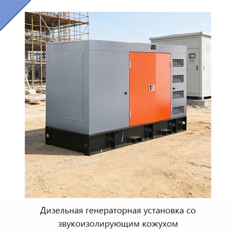 Дизельная генераторная установка со звукоизолирующим кожухом