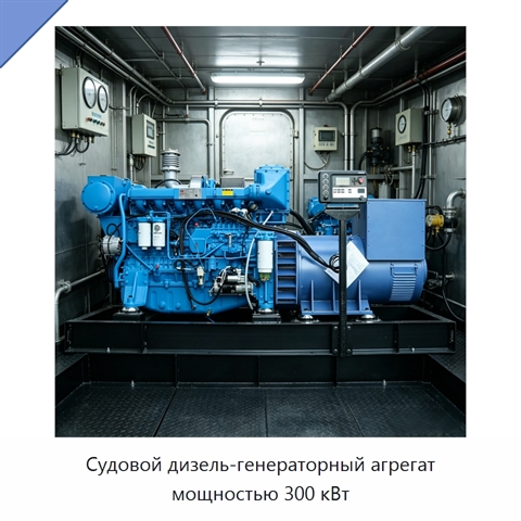 Судовой дизель-генераторный агрегат мощностью 300 кВт
