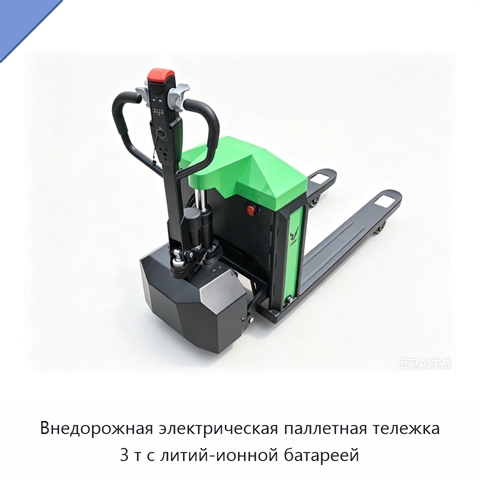 Внедорожная электрическая паллетная тележка 3 т с литий-ионной батареей