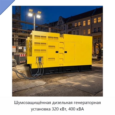 Шумозащищённая дизельная генераторная установка 320 кВт, 400 кВА