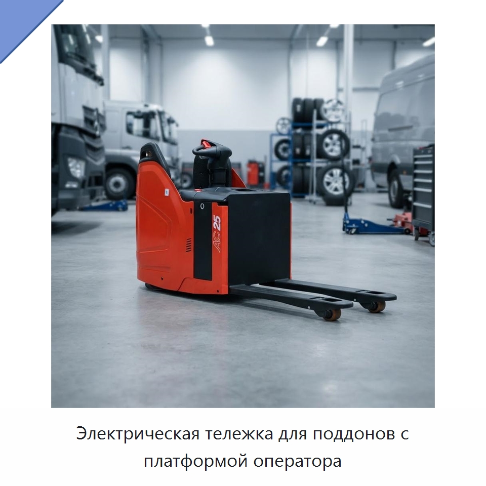 Электрическая тележка для поддонов с платформой оператора — Вилочные погрузчики