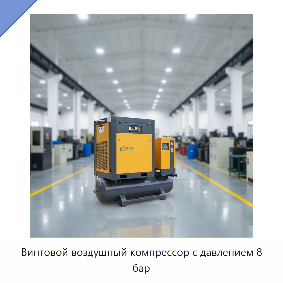 Винтовой воздушный компрессор с давлением 8 бар — Промышленные компрессоры