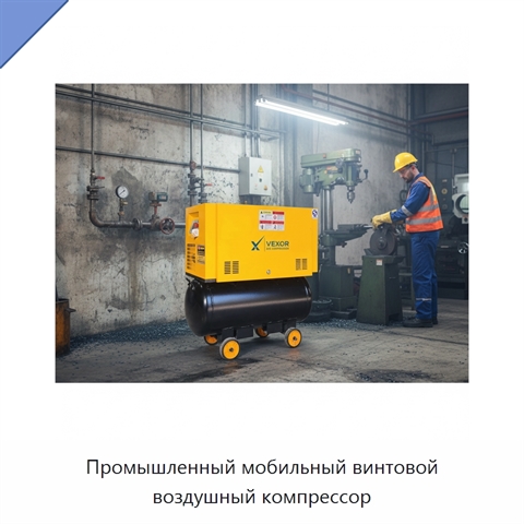 Промышленный мобильный винтовой воздушный компрессор