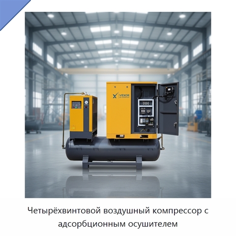 Четырёхвинтовой воздушный компрессор с адсорбционным осушителем