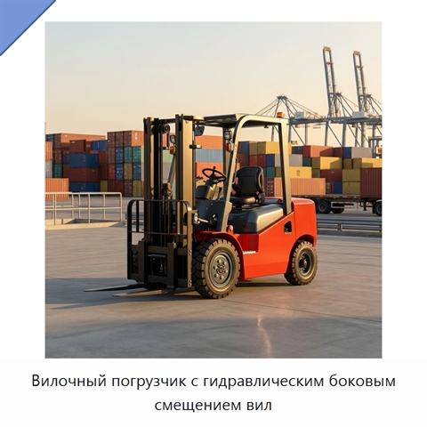 Вилочный погрузчик с гидравлическим боковым смещением вил
