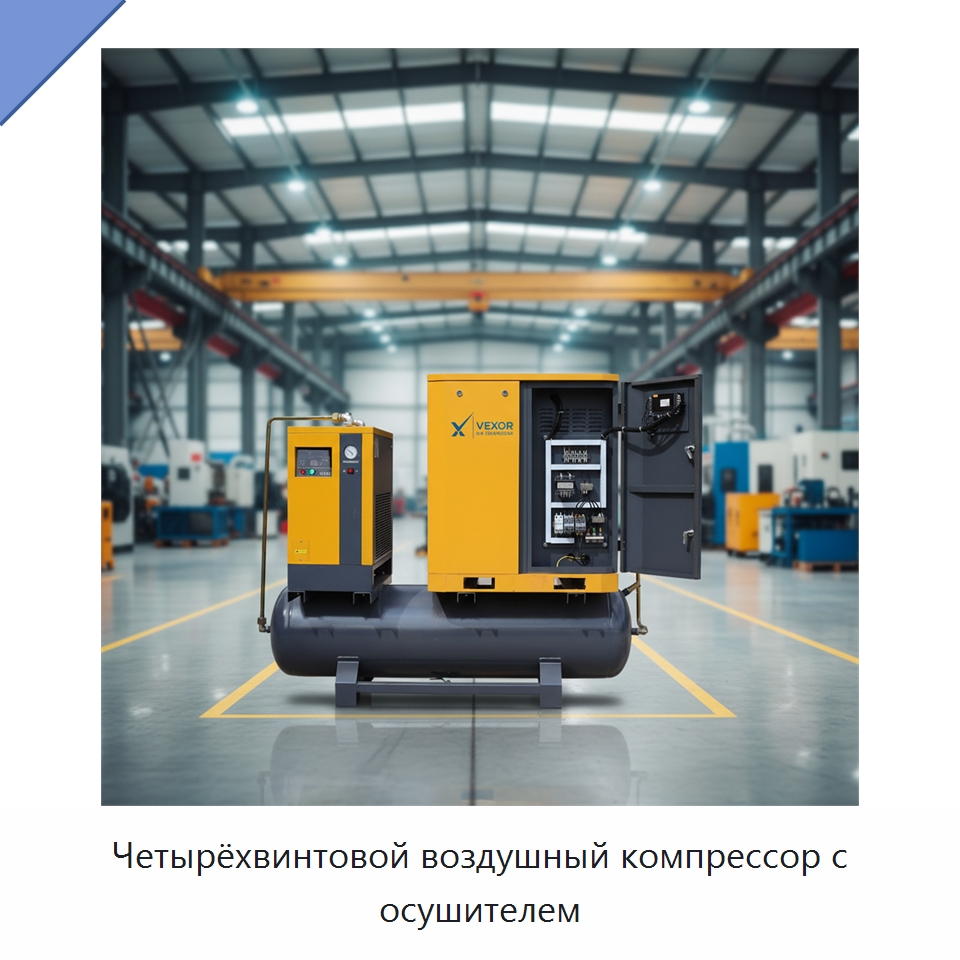 Четырёхвинтовой воздушный компрессор с осушителем — Промышленные компрессоры
