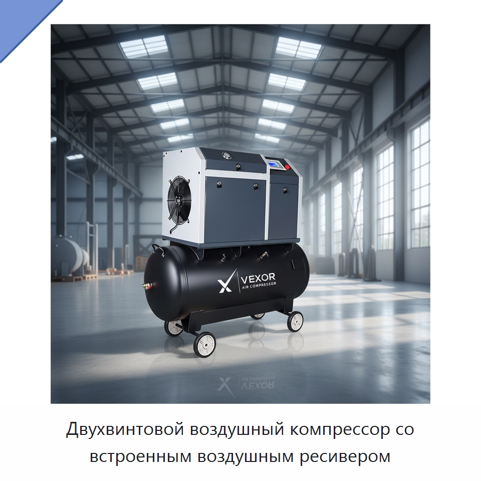 Двухвинтовой воздушный компрессор со встроенным воздушным ресивером — Промышленные компрессоры