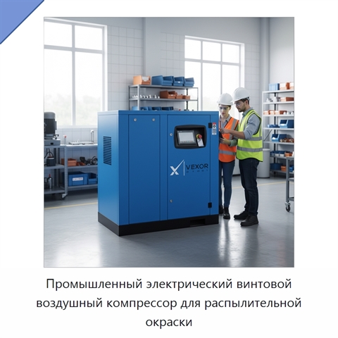 Промышленный электрический винтовой воздушный компрессор для распылительной окраски