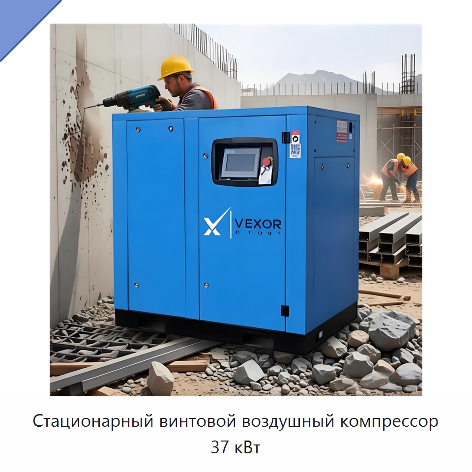 Стационарный винтовой воздушный компрессор 37 кВт — Промышленные компрессоры