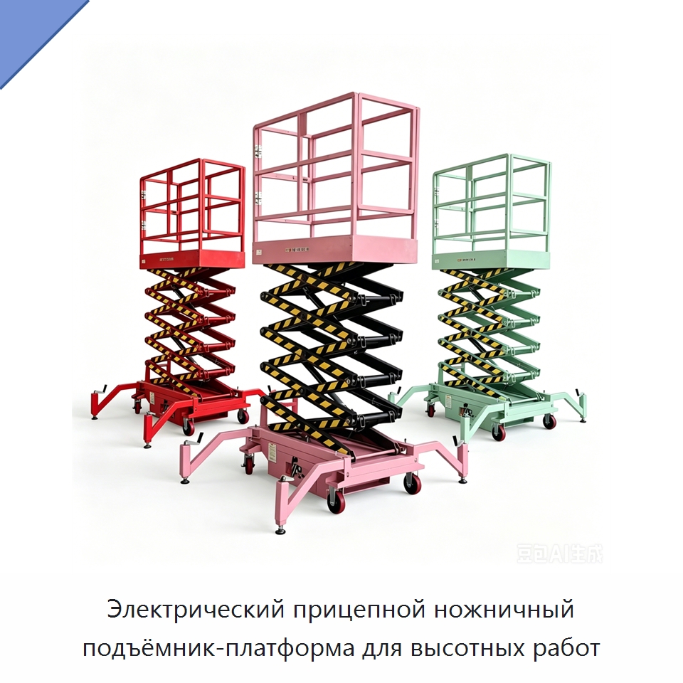 Электрический прицепной ножничный подъёмник-платформа для высотных работ — Подъемные столы