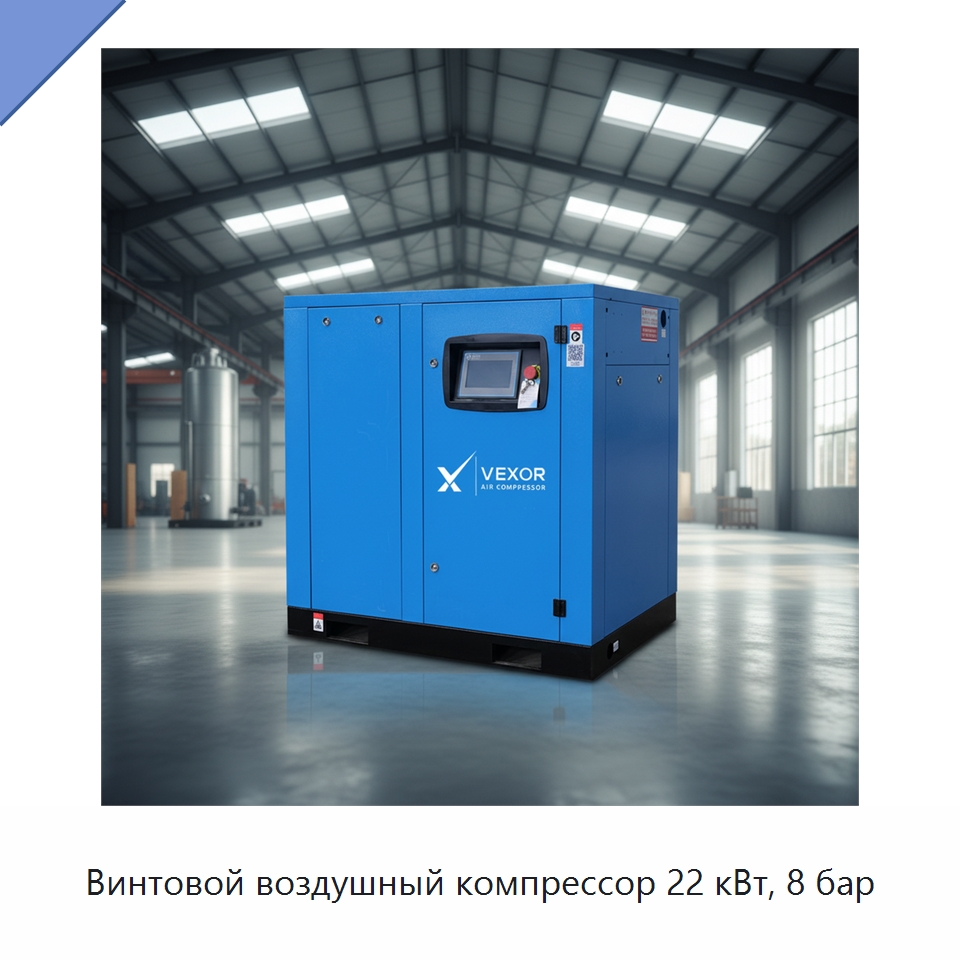 Винтовой воздушный компрессор 22 кВт, 8 бар — Промышленные компрессоры