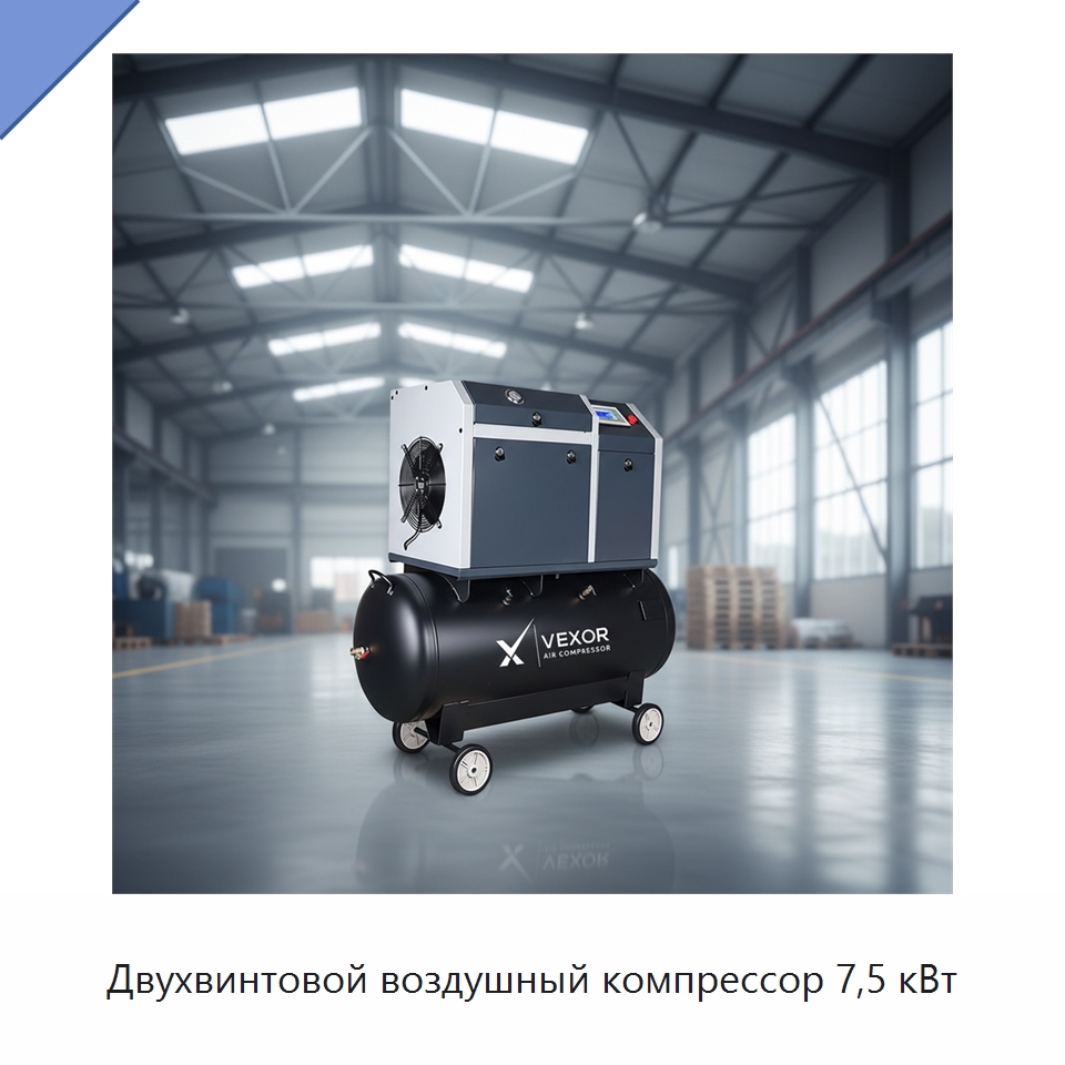 Двухвинтовой воздушный компрессор 7,5 кВт — Промышленные компрессоры