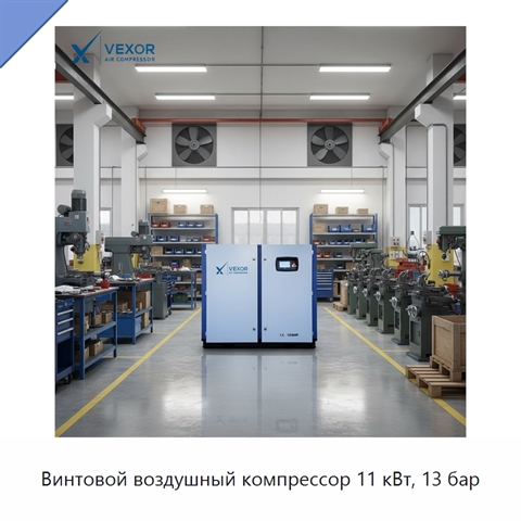 Винтовой воздушный компрессор 11 кВт, 13 бар