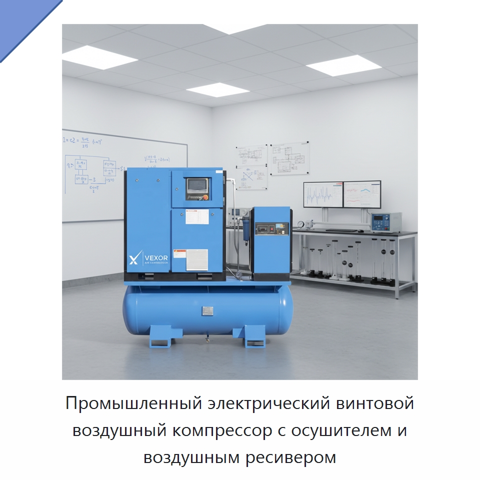 Промышленный электрический винтовой воздушный компрессор с осушителем и воздушным ресивером — Промышленные компрессоры