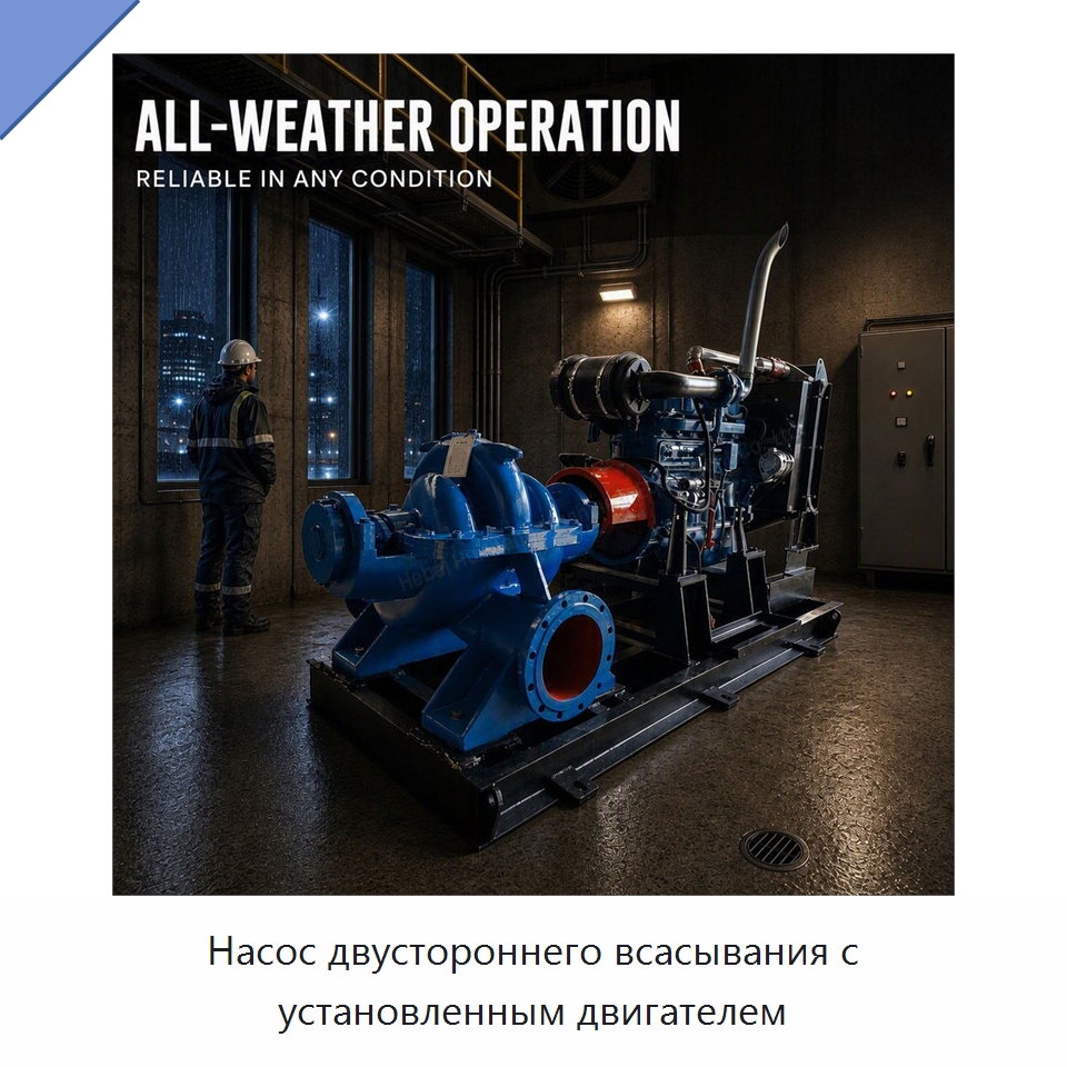 Насос двустороннего всасывания с установленным двигателем — Насосы