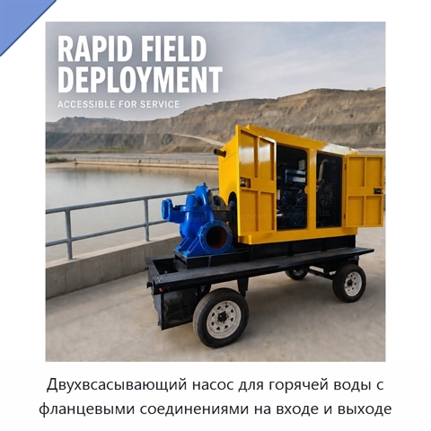 Двухвсасывающий насос для горячей воды с фланцевыми соединениями на входе и выходе
