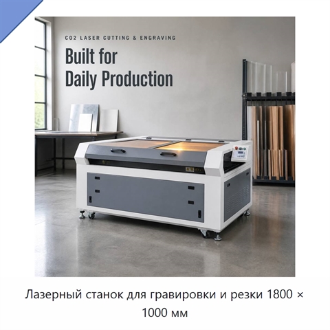 Лазерный станок для гравировки и резки 1800 × 1000 мм