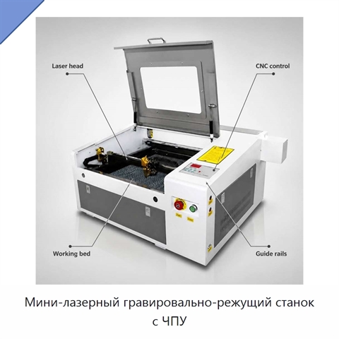 Мини-лазерный гравировально-режущий станок с ЧПУ