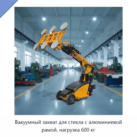 Вакуумный захват для стекла с алюминиевой рамой, нагрузка 600 кг