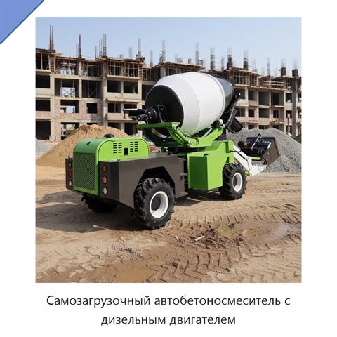 Самозагрузочный автобетоносмеситель с дизельным двигателем