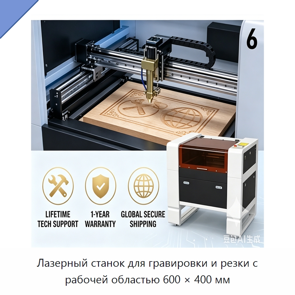 Лазерный станок для гравировки и резки с рабочей областью 600 × 400 мм — Лазерные гравировальные станки