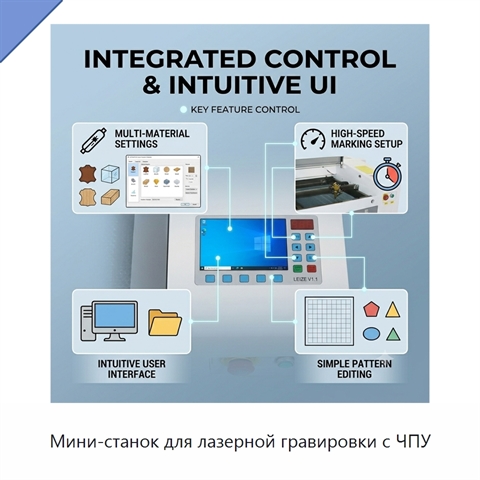 Мини-станок для лазерной гравировки с ЧПУ