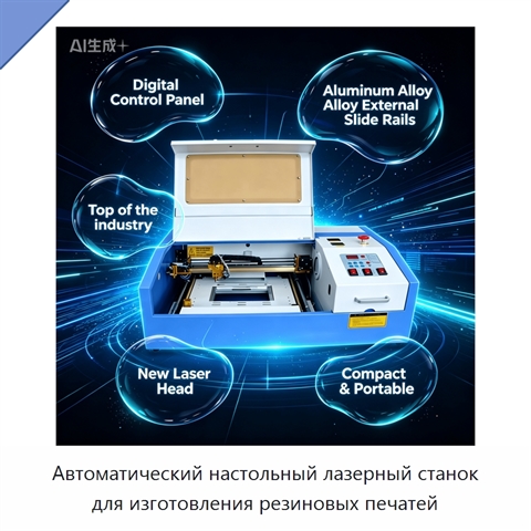 Автоматический настольный лазерный станок для изготовления резиновых печатей