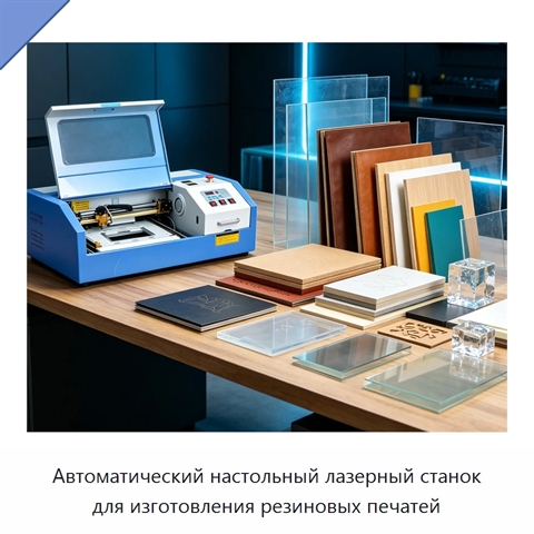 Автоматический настольный лазерный станок для изготовления резиновых печатей
