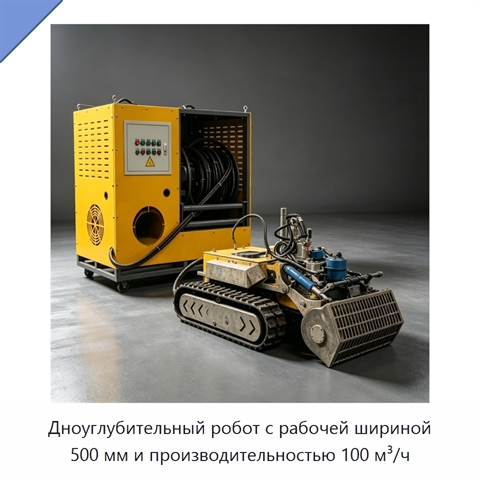 Дноуглубительный робот с рабочей шириной 500 мм и производительностью 100 м³/ч