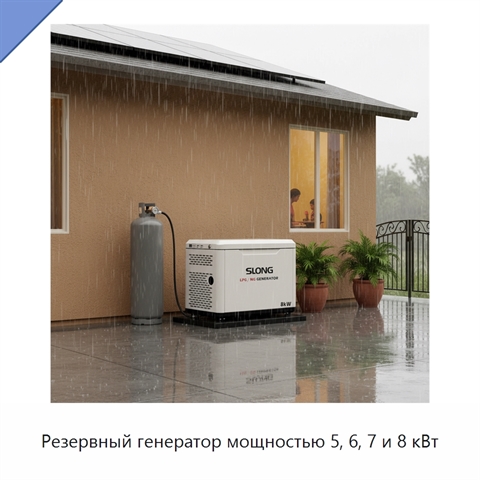 Резервный генератор мощностью 5, 6, 7 и 8 кВт