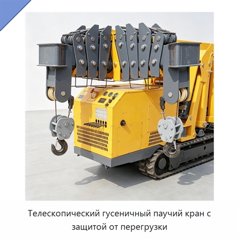 Телескопический гусеничный паучий кран с защитой от перегрузки
