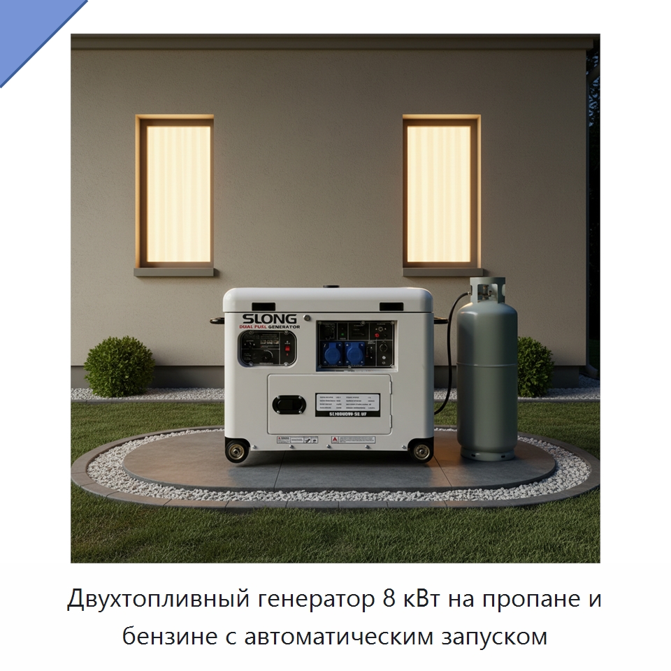 Двухтопливный генератор 8 кВт на пропане и бензине с автоматическим запуском — Бензиновые генераторы