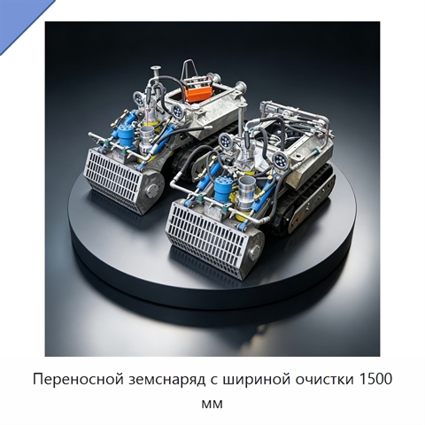 Переносной земснаряд с шириной очистки 1500 мм