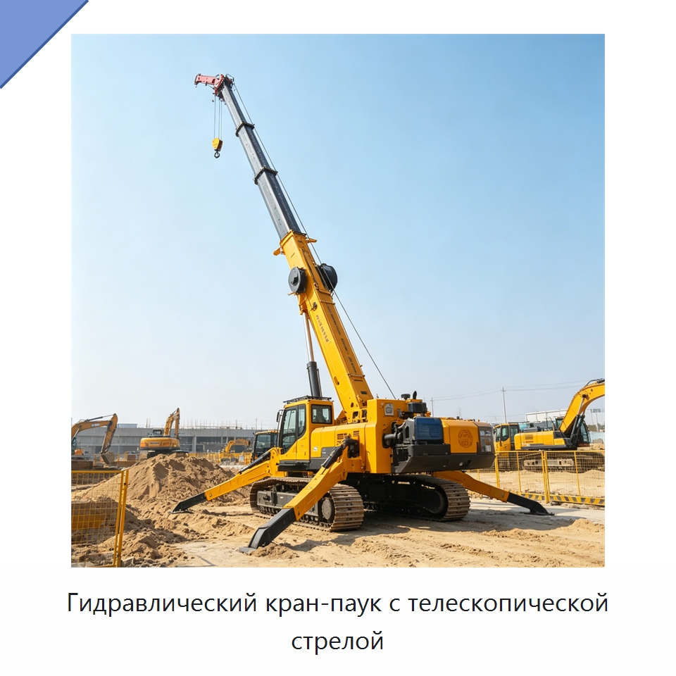 Гидравлический кран-паук с телескопической стрелой — Краны