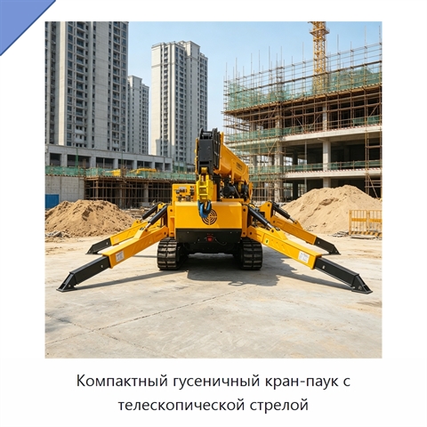 Компактный гусеничный кран-паук с телескопической стрелой