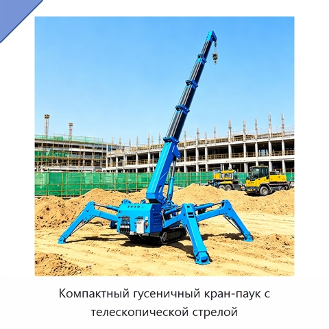 Компактный гусеничный кран-паук с телескопической стрелой