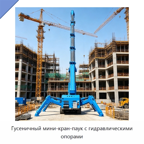 Гусеничный мини-кран-паук с гидравлическими опорами