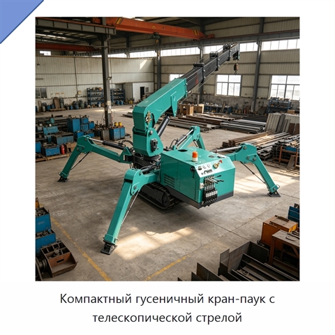 Компактный гусеничный кран-паук с телескопической стрелой
