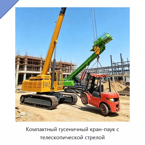 Компактный гусеничный кран-паук с телескопической стрелой
